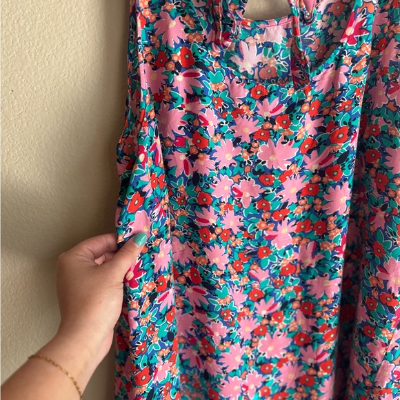 LOFT Daisy Tie-Back Flounce Dress | Size Medium Petite - Picture 2 of 9